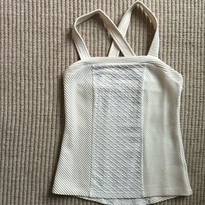 Deletta white and cream top